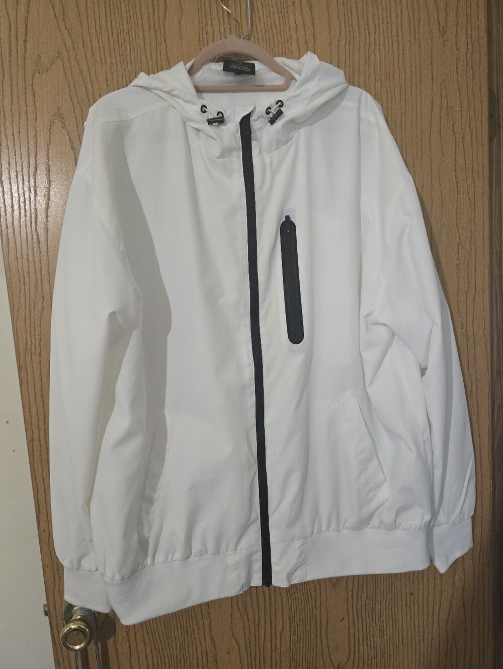 CGS White Hooded Zip Jacket with Black Trim